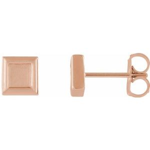 14K Rose Square Petite Earrings - Siddiqui Jewelers