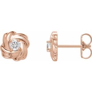 14K Rose 1/5 CTW Diamond Knot Earrings - Siddiqui Jewelers