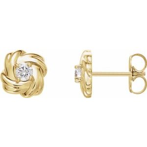 14K Yellow 1/5 CTW Diamond Knot Earrings - Siddiqui Jewelers