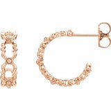 14K Rose Quatrefoil Hoop Earrings - Siddiqui Jewelers