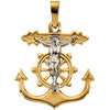 14K Yellow & White 17x19 mm Mariner's Crucifix Pendant - Siddiqui Jewelers