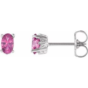 14K White Pink Tourmaline Earrings-Siddiqui Jewelers