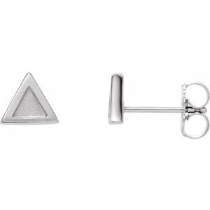 14K White Petite Triangle Earrings - Siddiqui Jewelers