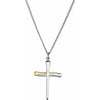 14K Yellow Gold-Plated Sterling Silver Nail Cross 24" Necklace-Siddiqui Jewelers