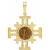 14K Yellow 31.25x31.75 mm Jerusalem Cross Pendant with Widow's Mite Coin - Siddiqui Jewelers