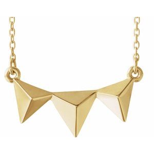 14K Yellow Pyramid 16-18" Necklace - Siddiqui Jewelers