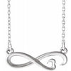 Sterling Silver Infinity-Inspired Heart 16-18" Necklace - Siddiqui Jewelers