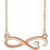 14K Rose Infinity-Inspired Heart 16-18" Necklace - Siddiqui Jewelers