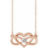 14K Rose 1/10 CTW Diamond Infinity-Inspired Heart 16-18" Necklace - Siddiqui Jewelers