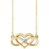 14K Yellow 1/10 CTW Diamond Infinity-Inspired Heart 16-18" Necklace - Siddiqui Jewelers