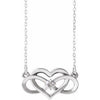 Sterling Silver 1/10 CTW Diamond Infinity-Inspired Heart 16-18" Necklace - Siddiqui Jewelers