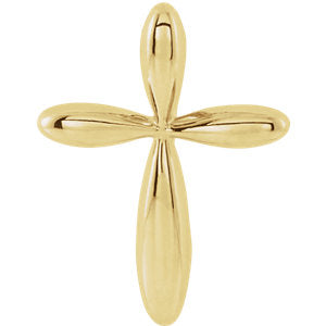 14K Yellow 14.65x11.2 mm Cross Pendant - Siddiqui Jewelers