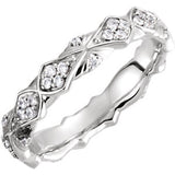 18K White 1/3 CTW Diamond Sculptural-Inspired Eternity Band Size 6 - Siddiqui Jewelers