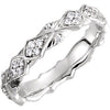 18K White 1/3 CTW Diamond Sculptural-Inspired  Eternity Band Size 5 - Siddiqui Jewelers