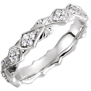 Platinum 1/3 CTW Diamond Sculptural-Inspired Eternity Band Size 5.5 - Siddiqui Jewelers