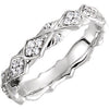 18K White 1/3 CTW Diamond Sculptural-Inspired Eternity Band Size 5.5 - Siddiqui Jewelers