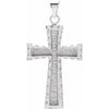 14K White 30x20 mm Cross Pendant - Siddiqui Jewelers
