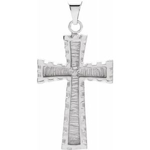 14K White 30x20 mm Cross Pendant - Siddiqui Jewelers