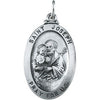 Sterling Silver 25x18 mm St. Joseph Oval Medal - Siddiqui Jewelers