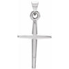 14K White 23.38x11.75 mm Cross Pendant - Siddiqui Jewelers