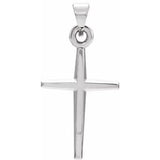 14K White 23.38x11.75 mm Cross Pendant - Siddiqui Jewelers