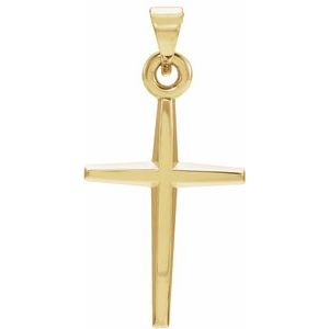 18K Yellow 23.38x11.75 mm Cross Pendant - Siddiqui Jewelers