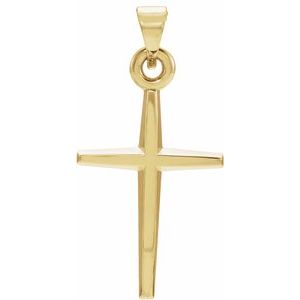14K Yellow 32.5x18 mm Cross Pendant - Siddiqui Jewelers