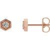 14K Rose 1/8 CTW Diamond Hexagon Stud Earrings - Siddiqui Jewelers