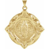14K Yellow 31x31 mm Our Lady of Lourdes Medal - Siddiqui Jewelers