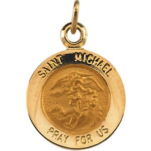 14K Yellow 12 mm St. Michael Medal-Siddiqui Jewelers