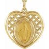 14K Yellow 20x20 mm Heart Miraculous Medal - Siddiqui Jewelers