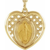 14K Yellow 20x20 mm Heart Miraculous Medal - Siddiqui Jewelers