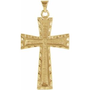 14K Yellow 34x23 mm Cross Pendant - Siddiqui Jewelers