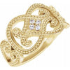 14K Yellow .05 CTW Diamond Granulated Ring - Siddiqui Jewelers