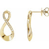 14K Yellow .08 CTW Diamond Infinity-Inspired Earrings - Siddiqui Jewelers