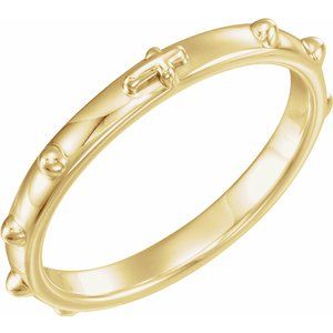 18K Yellow Rosary Ring Size 10-Siddiqui Jewelers