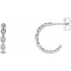 14K White 3/8 CTW Diamond Beaded Hoop Earrings - Siddiqui Jewelers