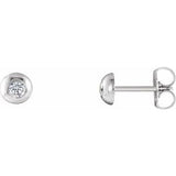 14K White 1/8 CTW Diamond Domed Stud Earrings -Siddiqui Jewelers
