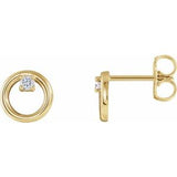 14K Yellow .06 CTW Diamond Circle Earrings - Siddiqui Jewelers