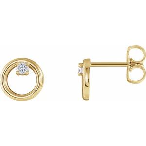 14K Yellow .06 CTW Diamond Circle Earrings - Siddiqui Jewelers