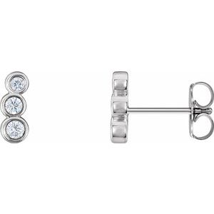 14K White 1/6 CTW Diamond Petite Ear Climbers - Siddiqui Jewelers