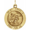 14K Yellow 25 mm Round St. Francis of Assisi Medal - Siddiqui Jewelers