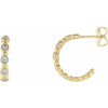 14K Yellow 3/8 CTW Diamond Beaded Hoop Earrings - Siddiqui Jewelers