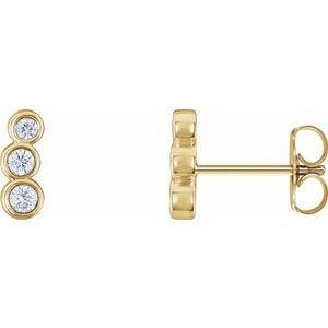 14K Yellow .07 CTW Diamond Petite Ear Climbers - Siddiqui Jewelers