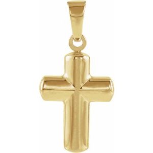 14K Yellow 11.5x9 mm Cross Pendant - Siddiqui Jewelers