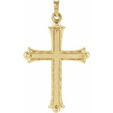 14K Yellow 33x23.5 mm Hollow Cross Pendant - Siddiqui Jewelers