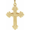 14K Yellow 33x25 mm Hollow Cross Pendant - Siddiqui Jewelers