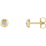14K Yellow 1/8 CTW Diamond Domed Stud Earrings -Siddiqui Jewelers