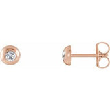 14K Rose 1/8 CTW Diamond Domed Stud Earrings -Siddiqui Jewelers