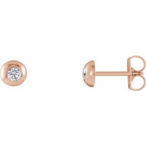 14K Rose 1/8 CTW Diamond Domed Stud Earrings -Siddiqui Jewelers